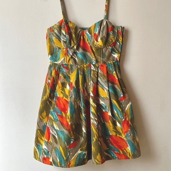 BB Dakota Art print dress with adjustable straps - Picture 1 of 11